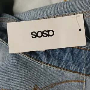 Asos Womens Denim Jeans Shorts Size 34 Waist Blue Preppy Deconstructed Casual thumbnail 7