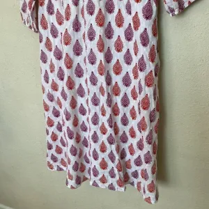 Roller Rabbit Cotton‎ midi Dress in Floral Block Print tassels red white size S thumbnail 11