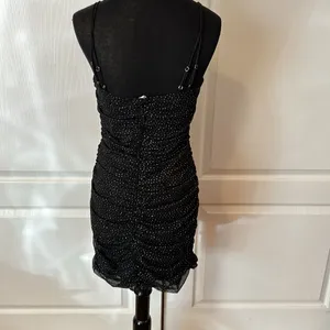 Lucy In The Sky Black Mesh Silver Glitter Party Dress thumbnail 7