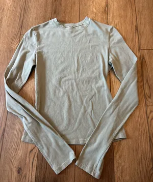 Skims cotton jersey long sleeve top thumbnail 1