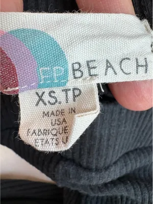 Black Free People Beach Women's XS Ribbed Knit Pants Made in USA thumbnail 3
