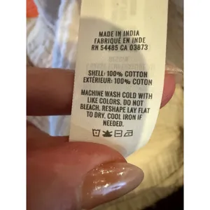 Aerie‎ Gauzy Coverup Shirt Women Small Mango White Colorblock Cotton Oversized thumbnail 11