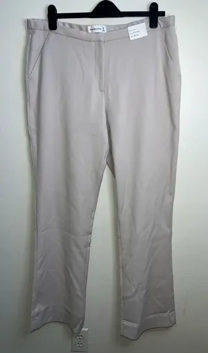 Abercrombie & Fitch Women's Straight-Leg Pants in‎ tan cream thumbnail 1
