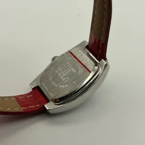 Studio Time Mother Pearl Crystals Red Band Women’s Watch Working New Battery thumbnail 6