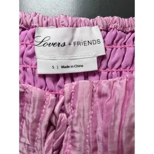 Lovers + Friends Take Me Out Mini Dress Pink Ribbed Taffeta Corset Lace Up Small thumbnail 4