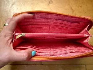 Fossil Orange Geometric Pattern Wallet thumbnail 3