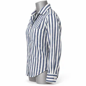 Aerie Blue White Striped Button Down Shirt Long Sleeve Pocket Top Womens XS thumbnail 2