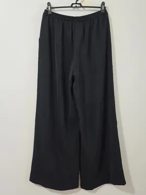 Halara Mid Rise Drawstring Wide Leg Baggy Linen-Feel Pants - Black -Size S ( R ) thumbnail 5