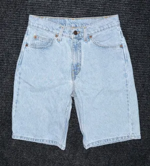 Vtg 90s Levi’s 550 Relaxed Orange Tab Denim Shorts Light Wash 27 (tag 29) Jorts thumbnail 1