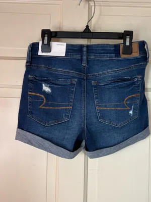 American Eagle Midi Cuffed Dark Blue Shorts Stretch Low Rise Women’s Size 0 NWT thumbnail 9