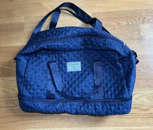 ZUOMANNI Blue Quilted 20" Travel Duffel Bag Soft Carry On Womens Gym Weekender thumbnail 1