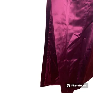 for Gunne Sax Vintage Strapless Maroon Satin Maxi Dress Sz 5 thumbnail 3