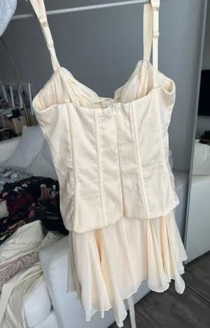Oh Polly maribel Lace Up Corset Mini Dress in Ivory thumbnail 6