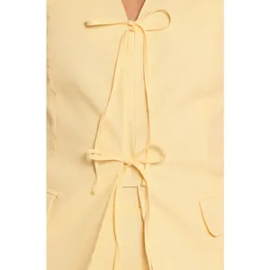 PETAL + PUP Meara Tie Front Vest Top Yellow Size Medium thumbnail 3
