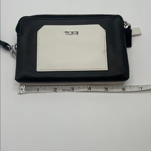TUMI Double Zip Leather Phone Case Travel Wallet‎ Wrist Clutch thumbnail 9
