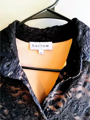 Harlow Black Lace WhimsiGoth Romantic Top Small thumbnail 7