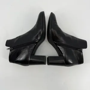 Born Black Leather Ankle Boots Block Heel Side Zip Womens Size 11‎ Comfort thumbnail 6