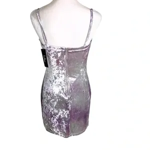 NWT Lulus Whatever Forever Tie Dye Crushed Velvet Bodycon Dress Lavender Size M thumbnail 6