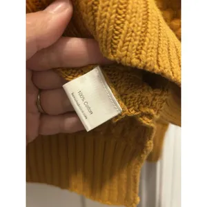 Love Hanna Pointelle Knit Sweater Women’s Size Small Mustard Yellow Gorp Nature thumbnail 4