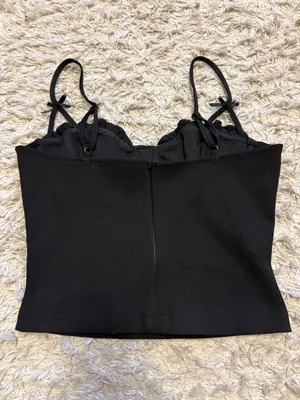 ASTR The Label Black Tank Top with Bow Details thumbnail 2