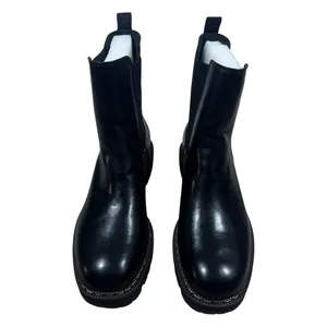 NWT Athlefit Chelsea Solid Ankle Boots Black Chunky Lug Sole Edgy Size 11 thumbnail 2