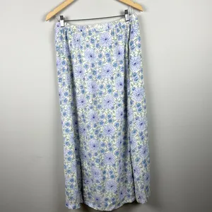April Cornell‎ Maxi Skirt Womens Small Blue Yellow Floral Boho Buttons Stretch S thumbnail 8