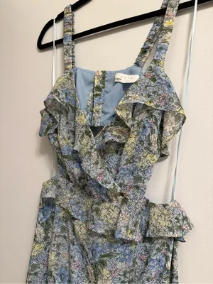 ASTR the Label Wildflower Ruffle Cutout Midi Dress thumbnail 4