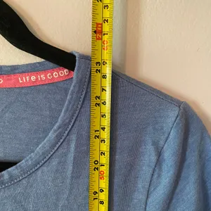 Life Is Good Blue Happiness Comes In Waves Cotton T-Shirt Top Women's size Small thumbnail 9