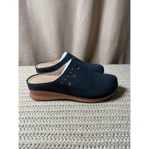 Shieiver Women Black Perforated Floral Studded Slip On Clog Mules Size 7.5 (38) thumbnail 2
