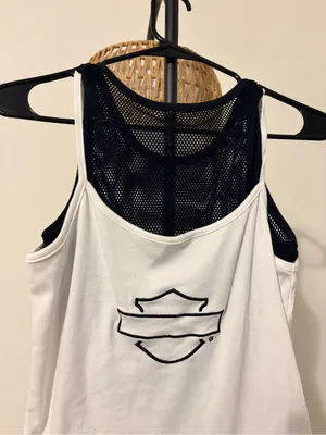 Harley-Davidson White Tank Top with Black Mesh Back thumbnail 4