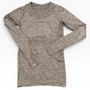 Lululemon Swiftly‎ Tech Long Sleeve Shirt Heathered Grey Size 6 Activewear Top thumbnail 1