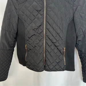 Ci Sono Quilted Puffer Jacket Womens Large Preppy Winter Elbow‎ Patches Zip Up thumbnail 3