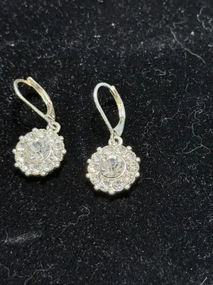 Crystal Halo Drop Earrings thumbnail 4
