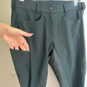Pikeur Laure Womens 28 Full Grip Riding Breeches Dark Green Rhinestone EU 40 thumbnail 2