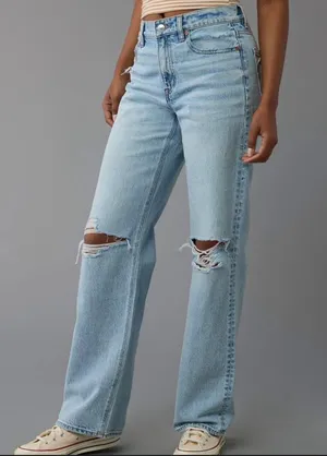 AE Strigid Ripped High-Waisted Stovepipe Jean thumbnail 1