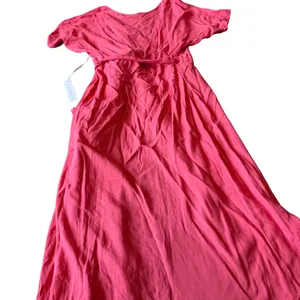 Young Fabulous & Broke Short Sleeve Wrap Dress Bold Pink Flowy Ruffle Medium NWT thumbnail 9