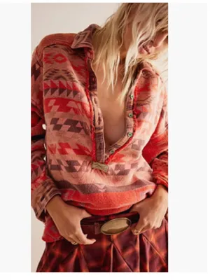 Free People Arizona Sky Pullover Fleece- size Large thumbnail 2