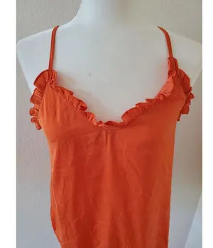 Dokotoo Orange Ruffle Cami Adjustable Strap Women Size S Tank Top Fli… thumbnail 2