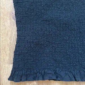 Madewell 100% Cotton Lucie‎ Puff-Sleeve Smocked Bodice Top in Black Size Small thumbnail 4