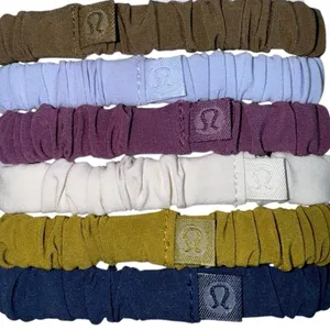 6 Pack Lululemon Skinny Scrunchie Artifact Pastel Blue Vintage Plum White Opal…. thumbnail 3