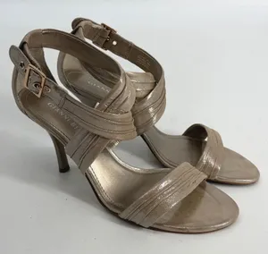 Gianni Bini Metallic Champagne Gold‎ Strappy Stiletto Heel Sandals Size 9.5 thumbnail 1