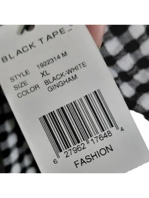 Black Tape Black White Gingham Mini Dress XL thumbnail 6