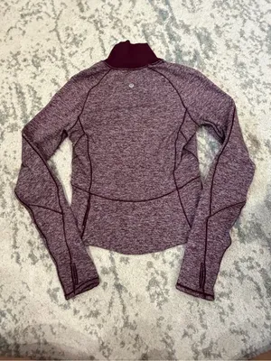 Lululemon Always Alert 1/2 Zip Pullover Heathered Garnet Running Top Sz 2 thumbnail 4