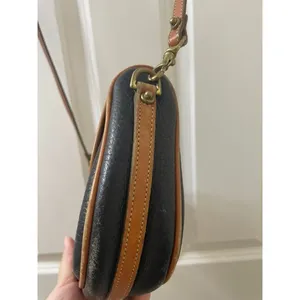 Vintage Dooney & Bourke Horseshoe Brass Bit Clutch Saddle Bag Black USA thumbnail 9