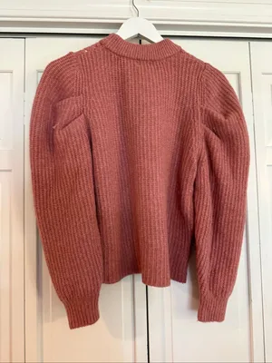 A new day pointelle rose pink mock neck sweater M thumbnail 5