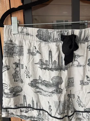 Katie Kime pajamas New York City Toile print Shorts drawstring NYC thumbnail 4