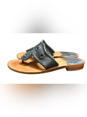 Jack Rogers Navy Leather Sandals,Size 7 thumbnail 4