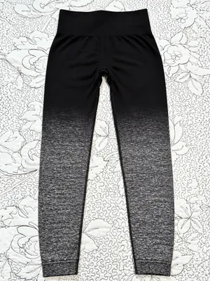 💥Gymshark Ombré Seamless High Rise Leggings Black Gray Gradient Sz S 💚 thumbnail 4