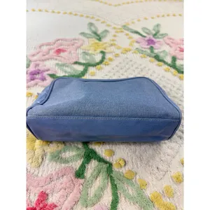 Estee Lauder Blue Denim‎ Faux Leather Cosmetic Makeup Travel Bag Pouch thumbnail 4