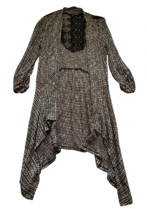 Living Doll LA Lace Back Cardigan Dress Large Goth Witchy Whimsigoth Bohemian thumbnail 1